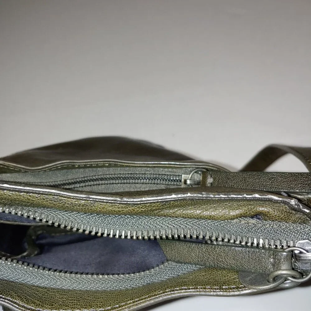 Lucky Brand Moss Green Pebbled Leather Crossbody Purse